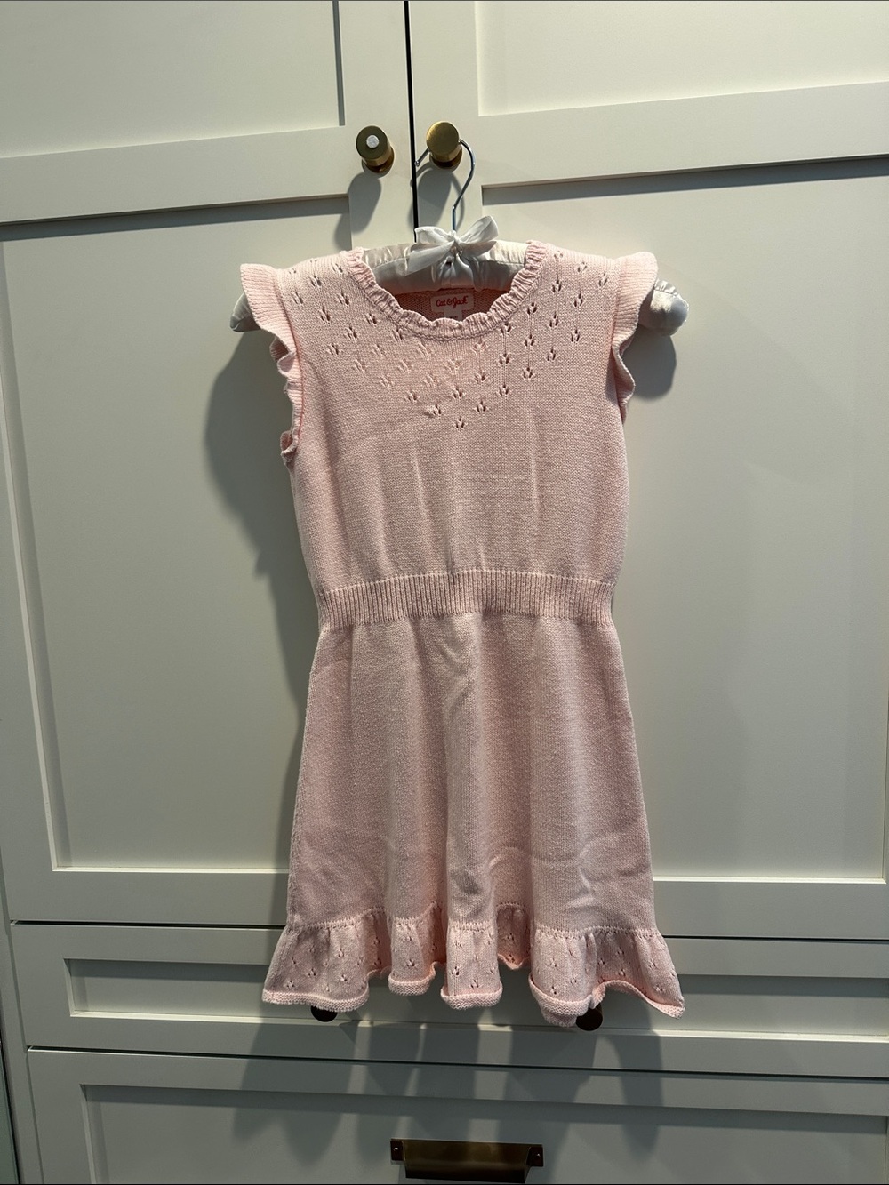 Cat & Jack Light Pink Knit Ruffle-Hem Girls Dress